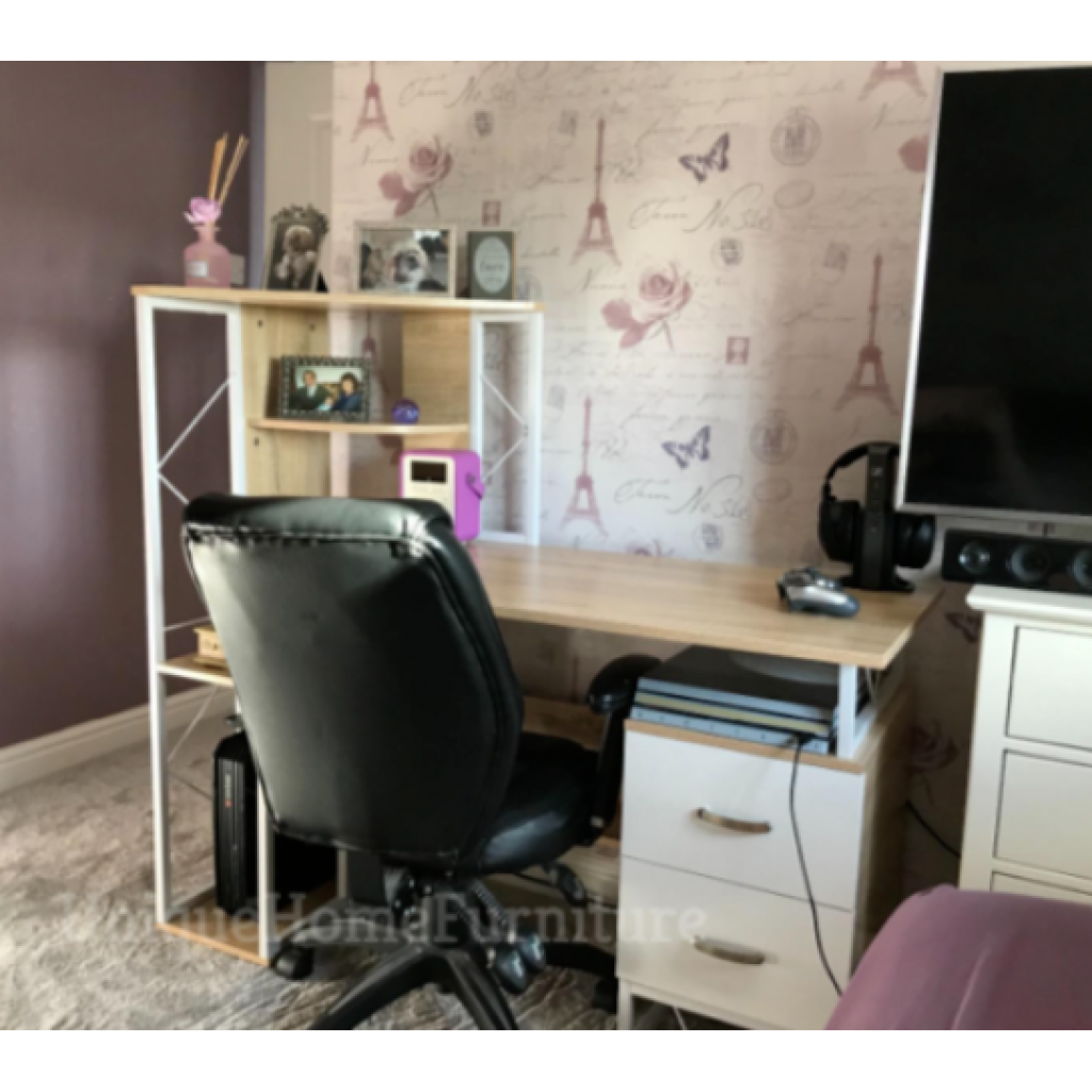 Large Computer Console Large Computer Desk Executive Office Workstation Modern PC Storage ...