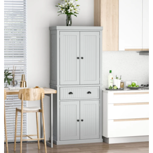 Tall Kitchen Pantry Large Storage Cabinet Rustic Grey Larder Dresser Sideboard - Image 2