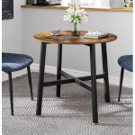 Round Dining Table Vintage Industrial Style Rustic Metal Small Kitchen Furniture