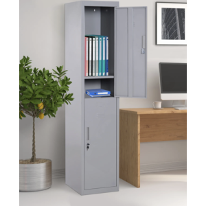Tall Industrial Cabinet Vintage Narrow Locker Metal Storage Cupboard Retro Door - Image 3