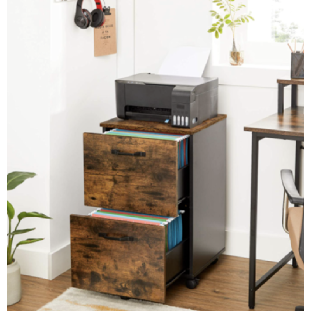Industrial Filing Cabinet Office Storage Drawers Rustic Metal Unit ...