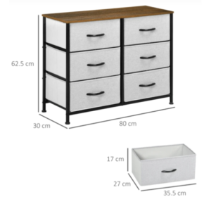 Industrial Chest Drawers Rustic Metal Sideboard Small Vintage Storage Cabinet - Image 6