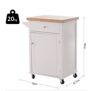 Small Kitchen Island Butchers Block Table Storage Cabinet Trolley Cupboard Unit - Image 7