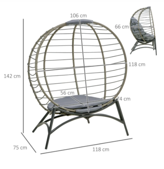 Patio-Papasan-Chair-Outdoor-Rattan-Egg-Armchair-Garden-Wicker-Cushion-Retro-Seat
