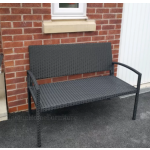 Rattan Garden Sofa Outdoor Patio Furniture Black Loveseat 2 Seater Bench Chair