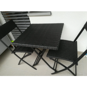 Rattan Bistro Set Outdoor Garden Furniture Small 2 Seater Patio Table 2 Chairs - Image 3