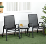 Garden Bistro Set 2 Chairs Coffee Table Outdoor Patio Armchairs Seat Furniture
