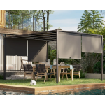 Metal Pergola Canopy Large Retractable Gazebo Led Lights Structure Garden Awning