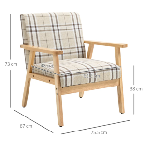 Danish Accent Chair Vintage Mid Century Style Lounge Armchair Fabric Sofa Seat - Image 6