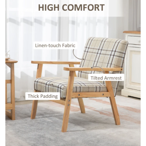 Danish Accent Chair Vintage Mid Century Style Lounge Armchair Fabric Sofa Seat - Image 5