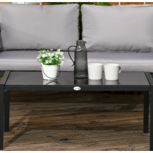Metal Garden Furniture Set Conservatory Sofa Cushion Chairs Patio Glass Table - Image 6