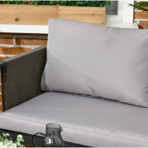 Metal Garden Furniture Set Conservatory Sofa Cushion Chairs Patio Glass Table - Image 7