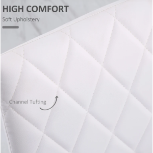 White Dining Chairs Modern Faux Leather Set 4 Contemporary Metal Kitchen - Image 4