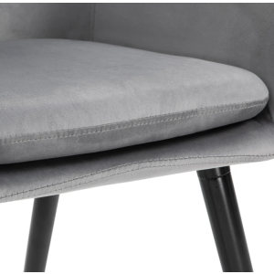 Retro Dining Chairs Set 2 Modern Fabric Velvet Seat Wooden Home Kitchen Lounge Furniture - Image 3