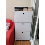 White Shoe Cabinet Modern Storage Cupboard Hallway Shelf Rack Unit