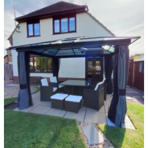 Garden Canopy Gazebo Large Outdoor Pergola Metal Structure Awning Sun Shelter - Image 2