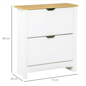 Modern Shoe Cabinet Hallway Storage Cupboard Wooden Door Organiser Rack Unit - Image 4