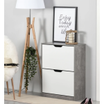 Grey Shoe Cabinet Modern White Storage Cupboard Hallway Organiser Unit