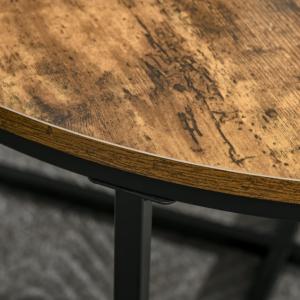 Industrial Coffee Table Round Retro Vintage Style Rustic Metal Side Furniture - Image 4