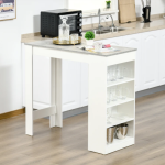 Breakfast Bar Table Tall Kitchen Furniture Dining Coffee Modern Storage Shelf Grey