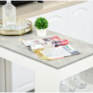 Breakfast Bar Table Tall Kitchen Furniture Dining Coffee Modern Storage Shelf Grey - Image 3