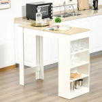 Breakfast Bar Table Tall Kitchen Furniture Dining Coffee Modern Storage Shelf Brown