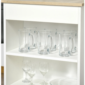 Breakfast Bar Table Tall Kitchen Furniture Dining Coffee Modern Storage Shelf Brown - Image 3