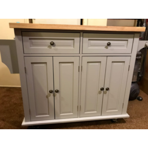 Kitchen Island Unit Butchers Block Trolley Breakfast Bar Table Storage Cabinet - Image 3