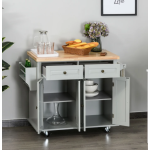 Kitchen Island Unit Butchers Block Trolley Breakfast Bar Table Storage Cabinet