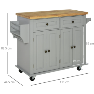 Kitchen Island Unit Butchers Block Trolley Breakfast Bar Table Storage Cabinet - Image 5