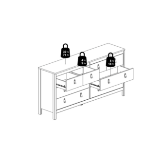 Large Retro Sideboard Vintage Chest of Drawers Modern Hall Console Table Unit - Image 7