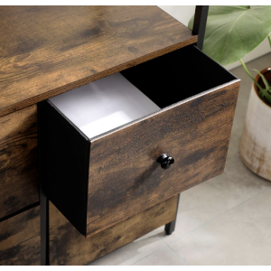 Tall Industrial Cabinet Vintage Chest Drawers Rustic Metal Bookcase Display Unit - Image 4