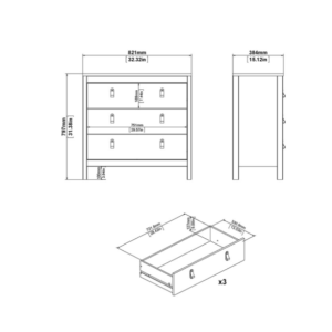 Modern Chest of Drawers Vintage Retro Side Cabinet Bedroom Storage Sideboard - Image 5