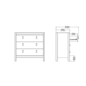 Modern Chest of Drawers Vintage Retro Side Cabinet Bedroom Storage Sideboard - Image 6