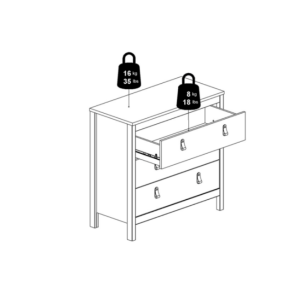 Modern Chest of Drawers Vintage Retro Side Cabinet Bedroom Storage Sideboard - Image 7