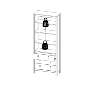 Tall Display Cabinet Vintage Retro Buffet Modern Cupboard Storage Large Unit - Image 7