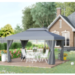 Aluminium Garden Gazebo Large Metal Pergola Outdoor Patio Marquee Party Tent Net