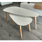 Retro Coffee Table Scandinavian Modern Style Set 2 Side Tables Vintage Furniture