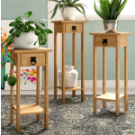 Tall Side Table Small Hall Furniture Lamp Telephone Stand Solid Wood Console Set