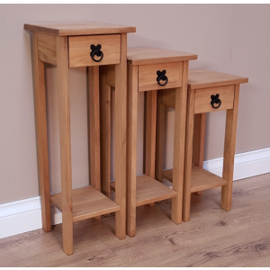 Tall Side Table Small Hall Furniture Lamp Telephone Stand Solid Wood Console Set - Image 4