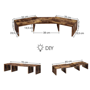 Industrial Monitor Stand Vintage Computer Desk PC Laptop Riser Rustic Tidy Shelf - Image 3