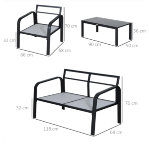 Aluminium Garden Furniture Set Sofa Dining Chair Coffee Table Outdoor Patio Deck - Image 3