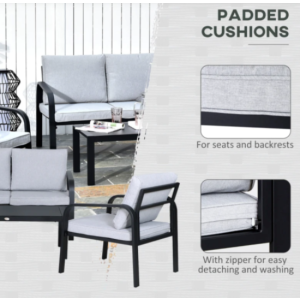 Aluminium Garden Furniture Set Sofa Dining Chair Coffee Table Outdoor Patio Deck - Image 4