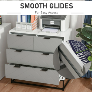 Modern Chest Drawers Vintage Industrial Style Cabinet Office Bedroom Sideboard - Image 3