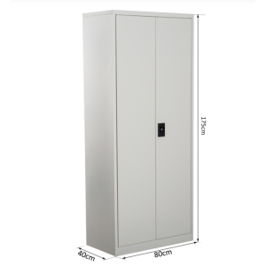 Tall Metal Cabinet Modern Storage Cupboard Wardrobe Shelf Filing Locker Unit - Image 4