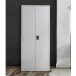 Tall Metal Cabinet Modern Storage Cupboard Wardrobe Shelf Filing Locker Unit