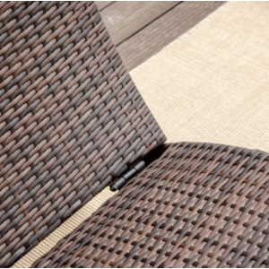 Rattan Sun Lounger Folding Cushion Chair Garden Patio Brown Wicker Day Bed Furniture - Image 3