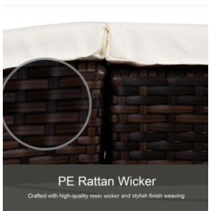 Rattan Sun Lounger Folding Cushion Chair Garden Patio Brown Wicker Day Bed Furniture - Image 5