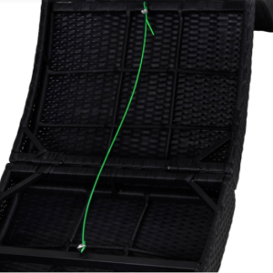 Rattan Sun Lounger Folding Cushion Chair Garden Patio Black Wicker Day Bed Furniture - Image 3