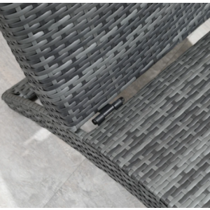 Rattan Sun Lounger Folding Cushion Chair Garden Patio Grey Wicker Day Bed Furniture - Image 4